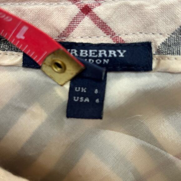 Burberry London Linen Skirt US Size 6 UK Size 8 Lined Tartan - Picture 9 of 10
